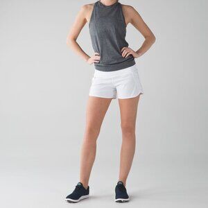 lululemon Run Times Short 2 way stretch 4” white Athletic Shorts Sz 10